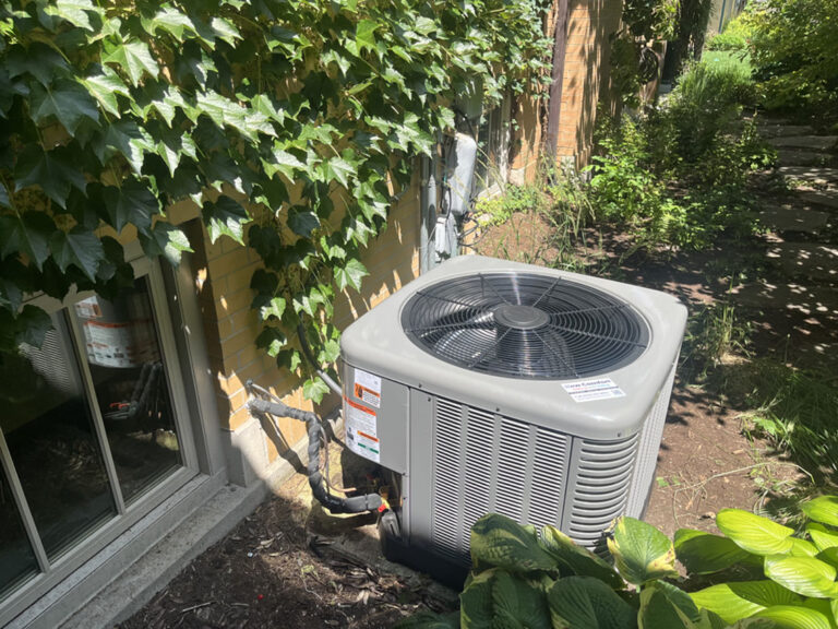 New central air conditioner condenser installed in Oak Park