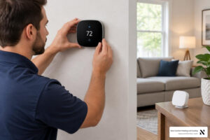 ecobee smart thermostat installation and room sensor placement